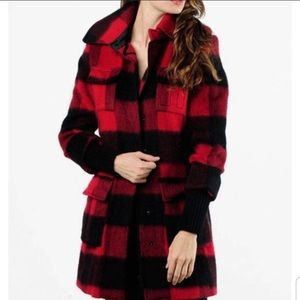 Alice and Olivia Ryan belted Buffalo plaid jacket